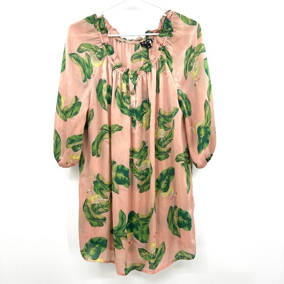 The Webster Miami at Target Pink Floral Tunic Blouse Women's Large - Picture 1 of 4